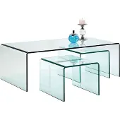 Kare design Set 3 Salontafels Clear Club - Glas