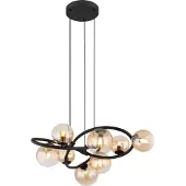Globo - hanglamp - Tuberius - messing zwart - glas metaal - Ø 65cm - G9 - 56141-8H