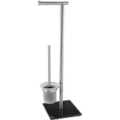Wenko Ensemble wc sur pied en acier inox lima - mat/noir