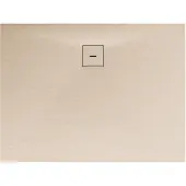 Schulte douchebak 80x140x4 cm Mineraalmarmer steen-optiek, composiet zandkleur, inclusief afvoergarnituur, EP216814-172