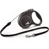 Flexi voor hond rollijn voor black design cord zwart s 5 mtr tot 12 kg