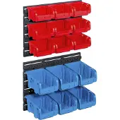 Overig Allit Magazijnbak Opbergbak Profiplus Rood Blauw 120x385x350mm 15 Bakjes