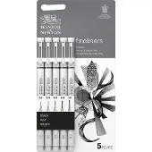 Winsor & Newton Fineliner 5-set Zwart
