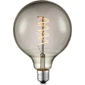 Home Sweet Home Ledfilamentlamp Globe Spiral - Smoke - D12,5cm - Dimbaar - Warm Wit - E27 - 4w