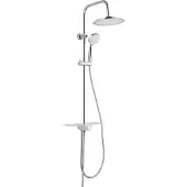 Schutte AQUASTAR Douchesysteem - Regendouche - Geïntegreerd Planchet - Met Push-Button Omsteller - Chroom & Wit