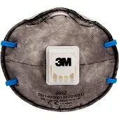 3M Stofmasker Cool Flow 9922, type FFP2, deeltjesfiltratie 94 %, reukwerend, met ventiel, grijs, 2 stuks