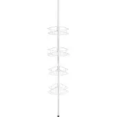 Wenko Telescooprek Modell Dolcedo met 4 planken voor douche en bad zonder boren, roestvrijstaal