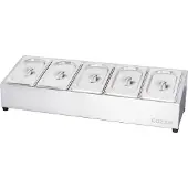 Cozze Topping Station 5 Bakken Inclusief Deksels Zilver