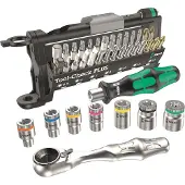 Wera Bit-/dopsleutelset | 39-delig | sleuf/PH/PZD/T/ratel/7 doppen | 1 stuk - 05056490001 - 05056490001