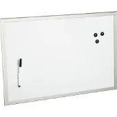 Zeller magnetisch whiteboard/memobord - met grijze rand - 40 x 60 cm - Schoolbord - met stift