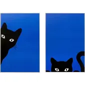 Kare design Schilderij Ciao Gatto Set van 2