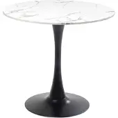 Kare design Eettafel Schickeria Ø80cm marmerprint wit en zwart