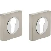 Intersteel cilinderrozetten vierkant verdekt 55x55x10mm met nokken - chroom/nikkel mat