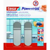 TESA Powerstrips Rvs Haken S Langwerpig 2 Stuks