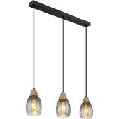 Globo Lighting 3-lichts hanglamp Reid smoke glas