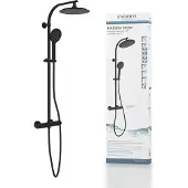 Schutte MADURA FRESH hoofddouche set met thermostatische mengkraan| mat zwart 60076