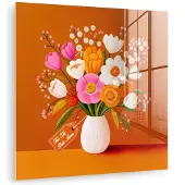 MuchoWow Vaas - Bloemen - Oranje