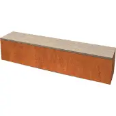 Geroba Modena Rechthoekige cortenstaal zitbank met Padouk hout L200 x B40 x H42 cm