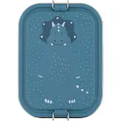 Trixie Brooddoos groot - Mr. Triceratops - RSV Lunchbox voor kinderen - Makkelijk te openen Broodtrommel - 2 vakken - Blauw - Dino - RVS