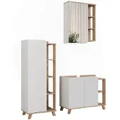 Vicco Badkamermeubelset Karen, Sonoma/Wit, 3-delig