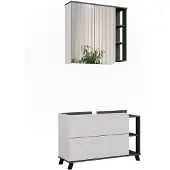 Vicco Karen Badkamermeubelset – 2 delen Antraciet/wit