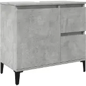 vidaXL wastafelkast 65x33x60 cm bewerkt hout betongrijs