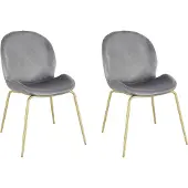 Notio Living Rafael-Stoel - Set van 2 - Grijs Fluweel