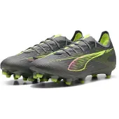 Puma Voetbalschoen 'Ultra 5 Match' donkergrijs / limoen / perzik / zwart