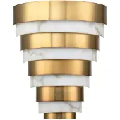 Quintiesse LED-wandlamp Echelon, messing / goud, Woon-/ Eetkamer, metaal, LED wandlamp