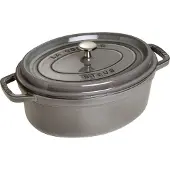 Staub La Cocotte ovale pan gietijzer 8 L Grafietgrijs