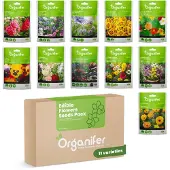 Organifer Eetbare Bloemen Zaden Pakket - 11 Soorten - Oost Indische Kers Zaad - Eetbare Planten - Korenbloem Zaad - Eetbare Bloemen Zaad - Eetbare Tuin - Organifer