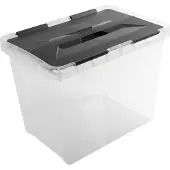 Sunware Onyx opbergbox 15L - 36x23.5x26.3 cm - Transparant/Grijs