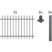 Alberts Metalen hek Chaussee Hoogte: 100 en 120 cm, totale lengte: 10 m, om vast te schroeven (set)