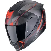Scorpion EXO-1400 Evo II Air Intensio helm, mat zwart/rood, maat 2XL (63/64)