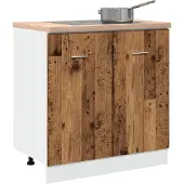 vidaXL Onderkast voor spoelbak, Lyon, antieke houtlook, 80x46x81,5 cm, houtvezelplaat