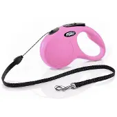 Flexi voor hond rollijn voor classic cord roze S 5 mtr