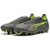 Puma Voetbalschoen 'Ultra 5 Match' grijs / limoen / pink