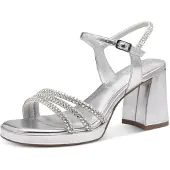 Tamaris Sandalen met riem zilver / transparant
