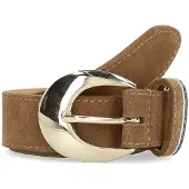 Manfield Taupe suède riem | Maat 095