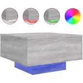 DKD Home Decor Grijze salontafel, Sonoma-look, 55x55x31 cm, gemaakt van houtvezel