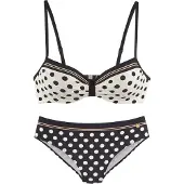 LASCANA Bikini donkergeel / zwart / wit
