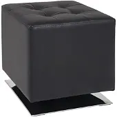 Haku kruk, draaibaar, bekleed, B 400 x D 400 x H 420 mm, kunstleer en staal, zwart-chroom