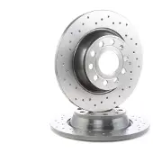 Brembo Remschijf 08A2021X achter, gelocht, geperforeerd, volledig, 1 Stuk