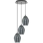 Stars of Light Estanys Hanglamp - Ø45 cm - E27 - Rookglas - Grijs/Zwart