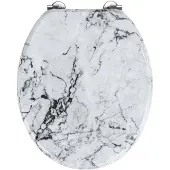 Wenko WC bril Onyx - Marmer decor - MDF FSC gecertificeerd - RVS scharnieren - Toiletbril decor - Toiletzitting met print