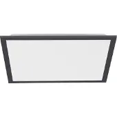 Leuchtendirekt LED-plafondlamp Flat, dimbaar, zwart, Keuken, Kunststof, Modern, LED plafondlamp