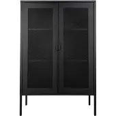 House Nordic Vitrinekast Melbourne | metaal zwart 40x80x120 cm vitrinekasten | NADUVI