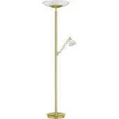 HELL LED-uplighter vloerlamp Findus, dimbaar, messing / goud, Woon-/ Eetkamer, metaal, Modern, LED vloerlamp
