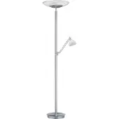 HELL LED-uplighter vloerlamp Findus, dimbaar, alu / grijs / zink, Woon-/ Eetkamer, metaal, Modern, LED vloerlamp