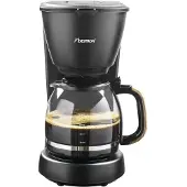 Bestron Koffiezetapparaat filterkoffie 1000W - ACM900BW - 1,5L, 10 koppen - Glazen kan - Zwart/hout - 5 jaar garantie